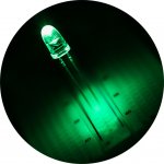 5mm Green LED - 525 nm - T1 3/4 LED w/ 8 Degree Viewing Angle