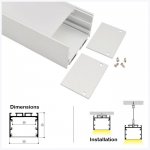 ALU-LS5035 Series Mounting Aluminum Channel Kit - Surface / Pendant Installation - For Strips Up To 65mm - 1m / 2m