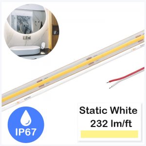 5m White COB LED Strip Light - COB Series LED Tape Light - Up To 232 lm/ft - IP65 - 24V - 2700K / 3000K / 4000K / 5000K