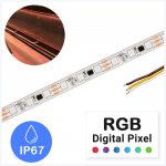 5m Digital RGB LED Strip Light - 18 LEDs/ft - Addressable Color-Chasing LED Tape Light - 12V - IP67 - RGB