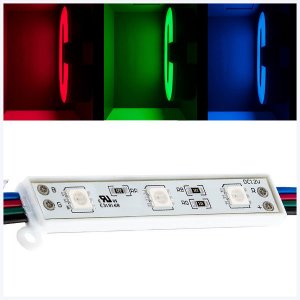 RGB LED Modules - Linear Modules with 3 SMD LEDs - 22 Lumens - 25-Pack / 100-Pack