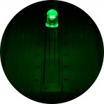 5mm Green LED - 525 nm - T1 3/4 LED w/ 45 Degree Viewing Angle