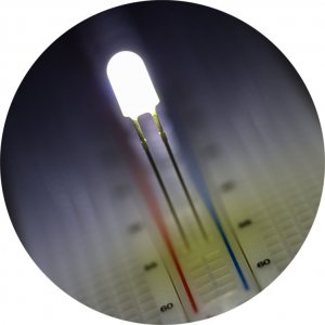 5mm Cool White Through Hole LED - 7350K - T1 3/4 LED w/ 360 Degree Viewing Angle