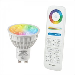 GU10 MiBoxer RGB+Tunable White Smart LED Bulb - Hubless - 4W - 35W Equivalent - 280 Lumens - Optional RF Remote