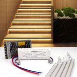 Intelligent Motion Sensor Stair Lighting Kit KMG-ALB3233, 60 Cm Length Warm White 3000K Aluminum LED Light Bar for Stairway