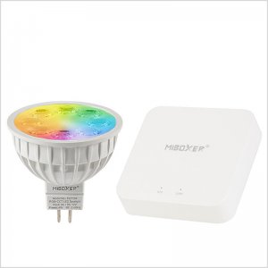 MR16 MiBoxer Wi-Fi Smart LED Bulb - RGB+Tunable White - Smartphone / Alexa / Google Home Assistant Compatible - 4W - 35W Equivalent - 280 Lumens