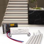 Intelligent Motion Sensor Stair Lighting Kit KMG-ALB3233, 60 Cm Length Cool White 6000K Aluminum LED Light Bar for Stairway