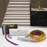 Intelligent Motion Sensor LED Stair Lighting Kit KMG-COB3233, 40 Inches Long Cool White 6000K Cuttable Flexible LED Strip Light for Indoor LED Stair Lights LED Step Lights