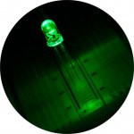 5mm Green LED - 524 nm - T1 3/4 LED w/ 23 Degree Viewing Angle