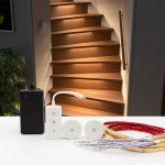 Wireless Remote Control LED Step Light LED Stair Lighting Kit KMG-8497, On/Off Dimmable Timmer Tuya App Control Vioce Control, Suitable for 20~50in Width Indoor