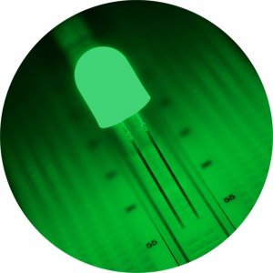 8mm Green LED - 510 nm - 360 Degree Viewing Angle