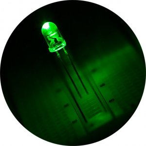 5mm Green LED - 525nm - T1 3/4 Through Hole LED w/ 8 Degree Viewing Angle