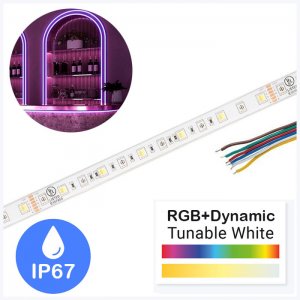 5m RGB+CCT LED Strip Light - Color-Changing LED Tape Light - 12V / 24V - IP67 Waterproof - RGB+CCT - 196.9in (16.40ft)