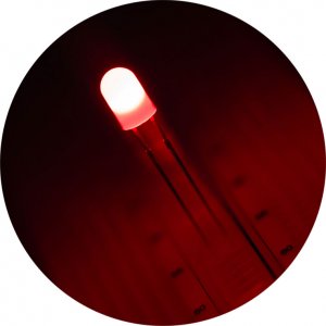 5mm Red Through Hole LED - 625 nm - T1 3/4 LED w/ 360 Degree Viewing Angle