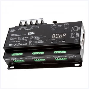 12-Channel LED DMX512 and RDM Digital Decoder and Master - 5 A/CH - Digital Display - 12-24 VDC