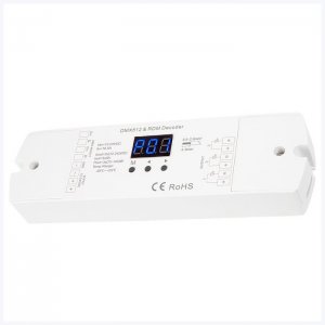 3 Channel LED DMX512 and RDM Decoder - 6A/CH - 12-24V - Digital Display - 72-144W - DS-DMX36