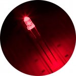 3mm Red LED - 625nm - T1 Through Hole LED w/ 20 Degree Viewing Angle