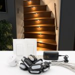 LED Stair Lights LED Stair Lighting LED Step Light Kit SBL-0816, Self-Powered Wireless Panel Switch Control