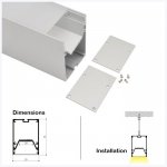 ALU-LS5575 Series Mounting Aluminum Channel Kit - Pendant Installation - For Strips Up To 29mm - 1m / 2m