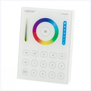 MiBoxer Wireless LED Wall Remote - RGB+CCT 8-Zone Touch Panel - Battery Operated