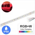 5m RGB+W LED Strip Light - Color-Changing LED Tape Light - 24V - IP68 Waterproof