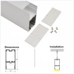 ALU-LS3880 Series Mounting Aluminum Channel Kit - Pendant Installation - For Strips Up To 34mm - 1m / 2m