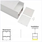 ALU-LS7575 Series Mounting Aluminum Channel Kit - Pendant Installation - For Strips Up To 62mm - 1m / 2m